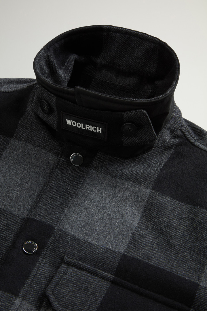 Alaskan Check Overshirt in Recycled Italian Wool Blend Black photo 6 | Woolrich