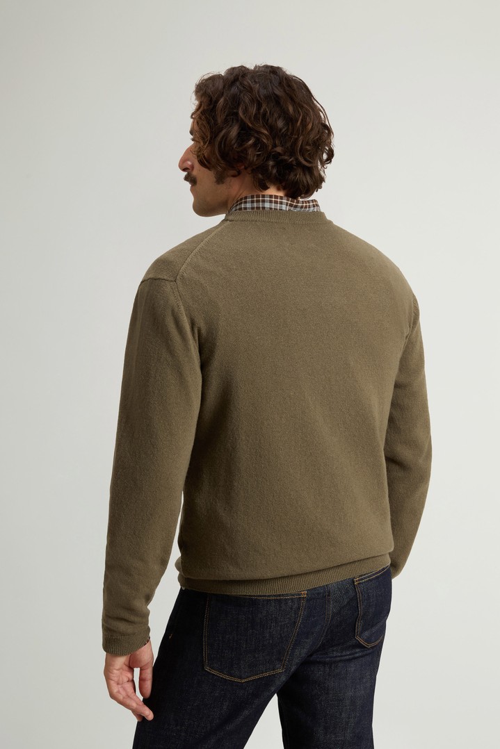 Pullover aus reiner Schurwolle mit Rundhalsausschnitt Grün photo 3 | Woolrich