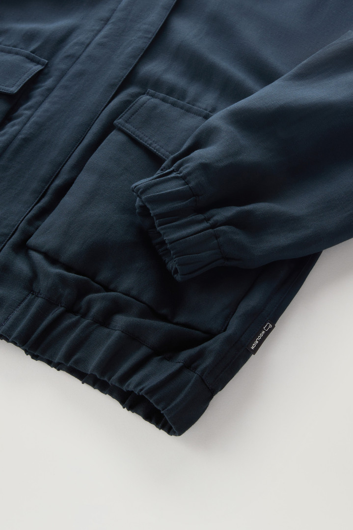 Bomber Jacket in Linen Blend Blue photo 3 | Woolrich