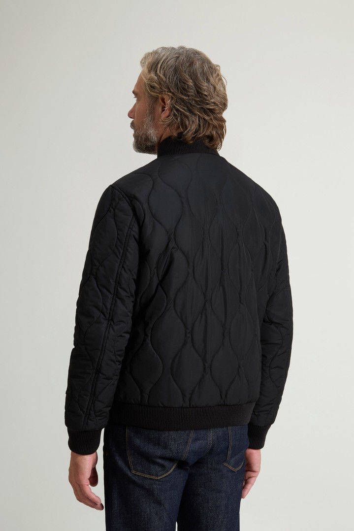 Quilted Bomber Jacket in Glossy Nylon Black photo 3 | Woolrich