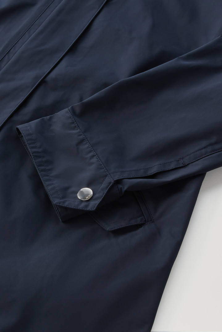 Long Summer Parka in Urban Touch Fabric with Hood Blue photo 4 | Woolrich