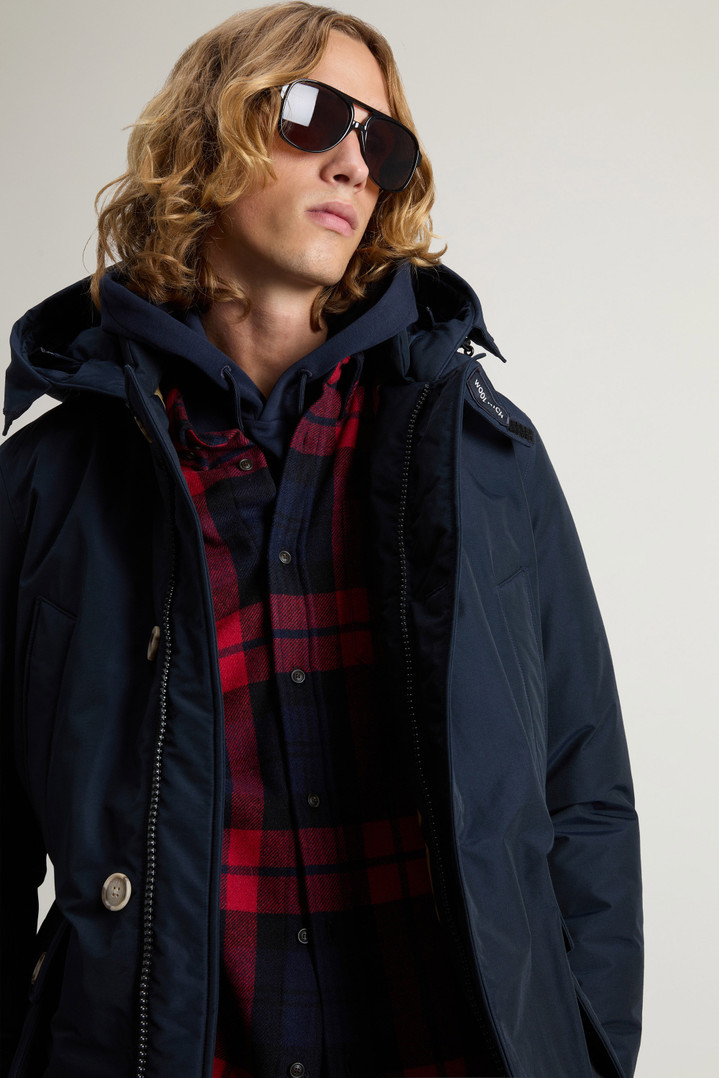 Arctic Anorak in Ramar Cloth with Detachable Fur Blue photo 4 | Woolrich