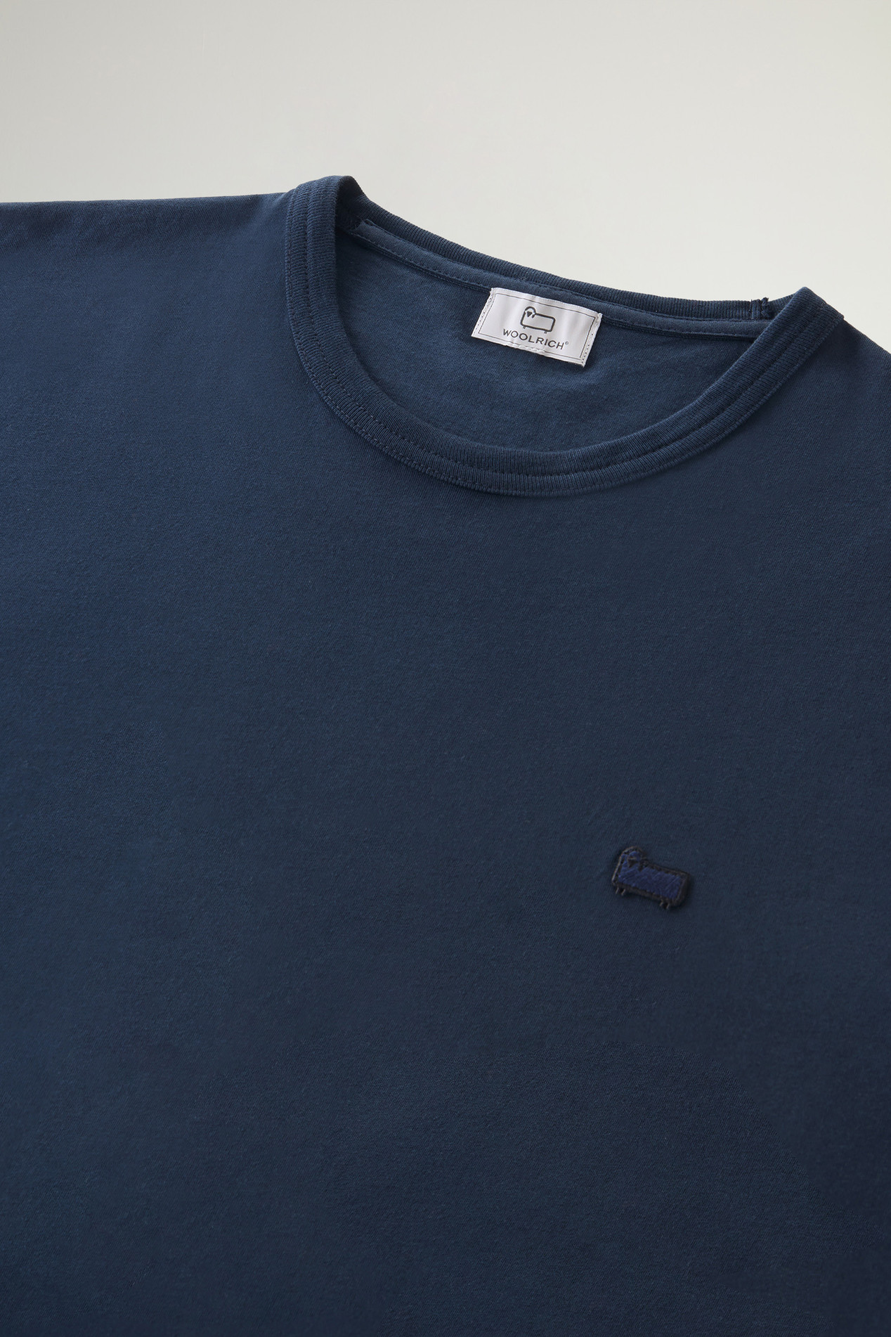 Pure Cotton Sheep T-shirt with Patch Blue photo 2 | Woolrich