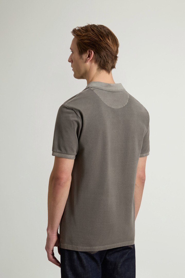 Garment-Dyed Mackinack Polo in Stretch Cotton Piquet Green photo 3 | Woolrich