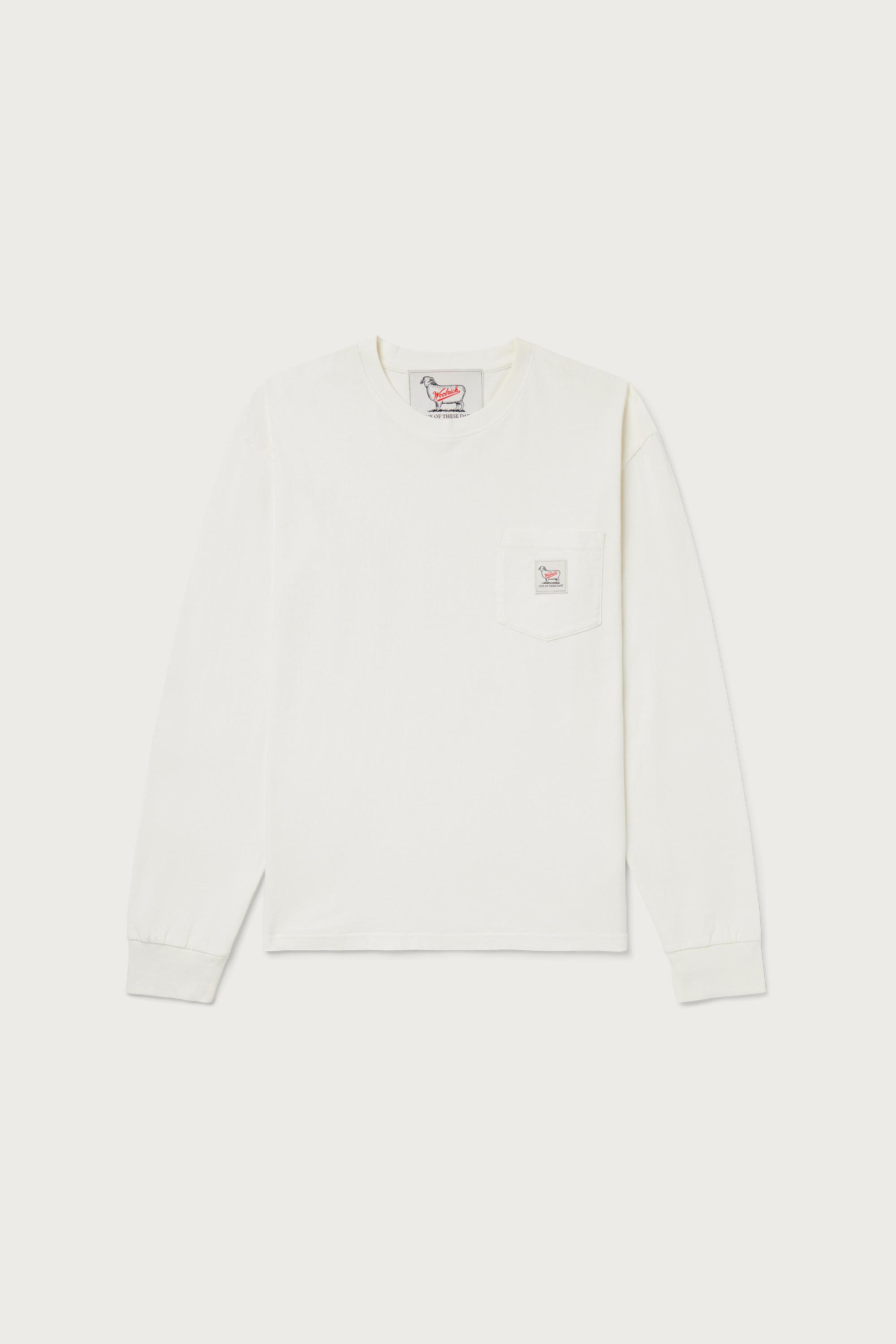 Long-Sleeved T-Shirt in Pure Cotton - One Of These Days / Woolrich White photo 1 | Woolrich