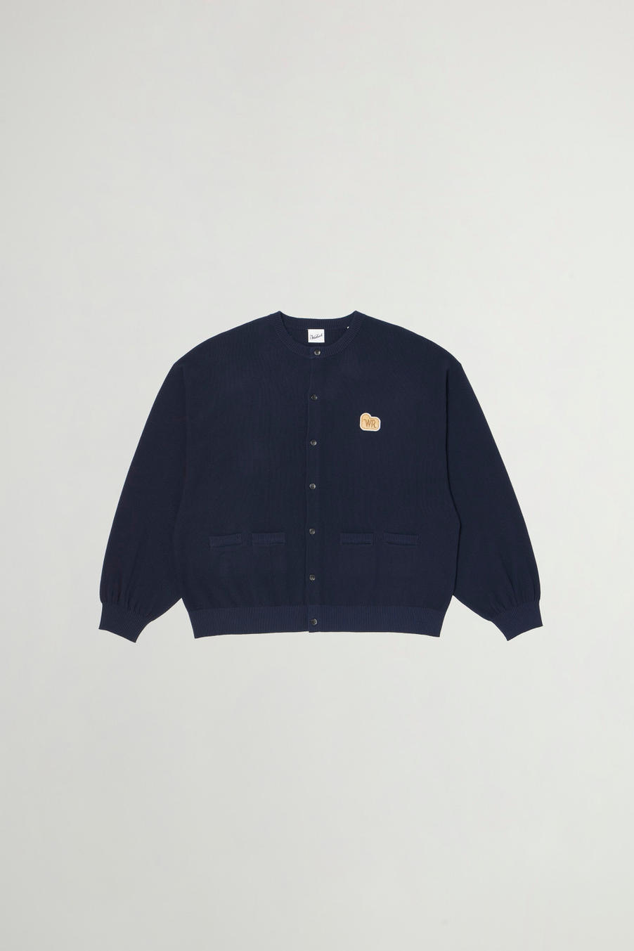 SHEEP PATCH COTTON PIQUE KNIT CARDIGAN Bleu photo 1 | Woolrich