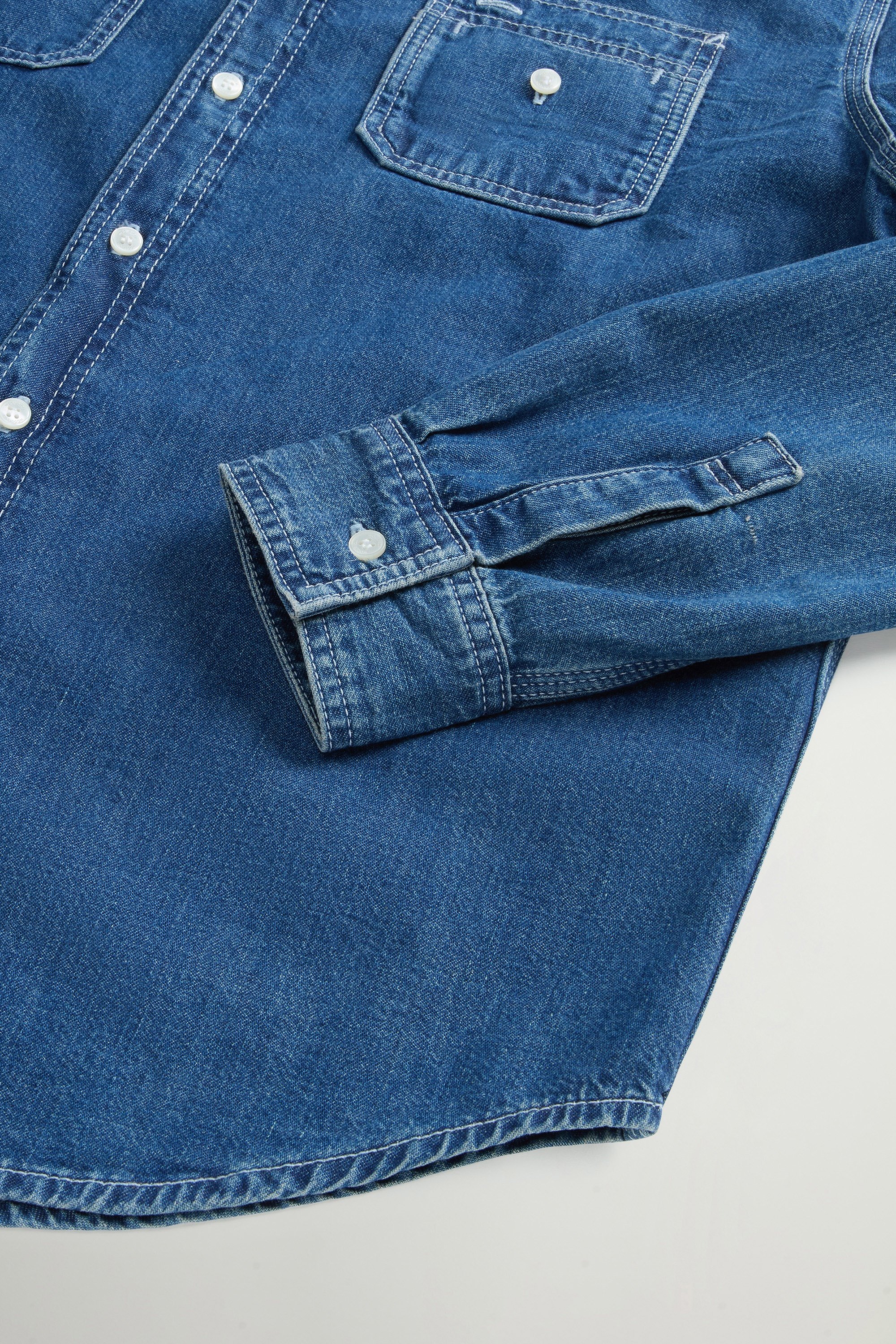 Hemd aus leichtem Denim aus reiner Baumwolle Blau photo 3 | Woolrich