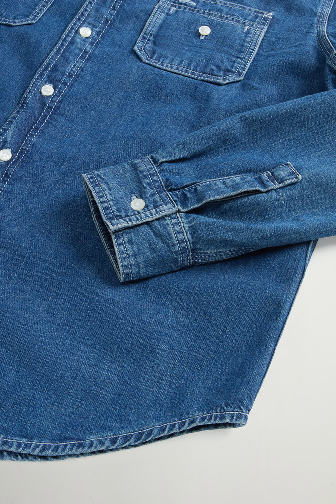Hemd aus leichtem Denim aus reiner Baumwolle Blau photo 3 | Woolrich