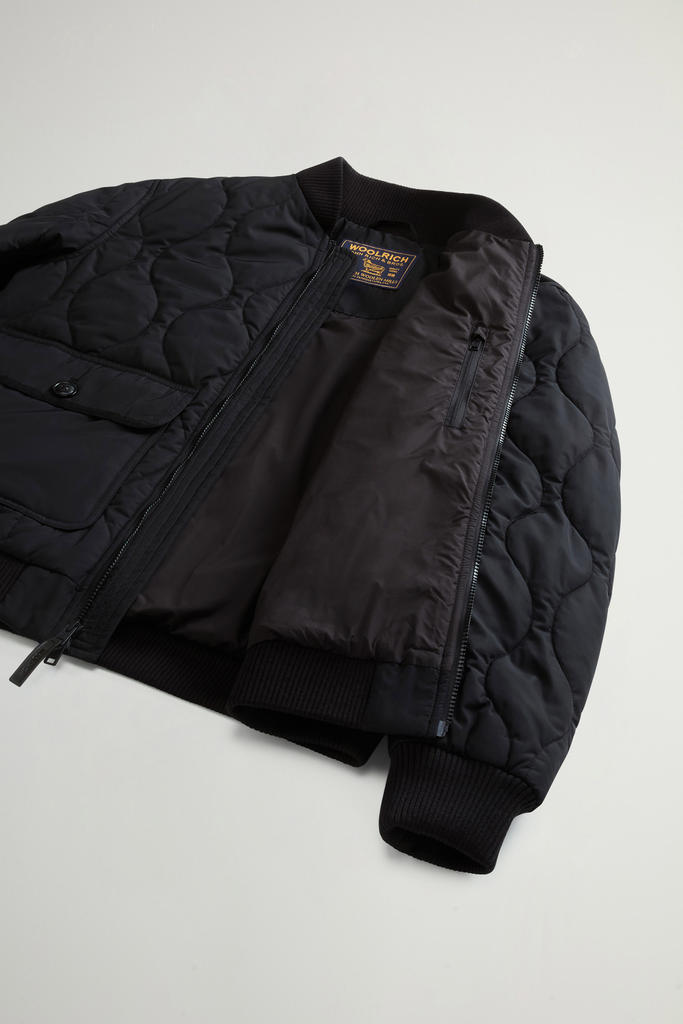 Quilted Bomber Jacket in Glossy Nylon Black photo 8 | Woolrich