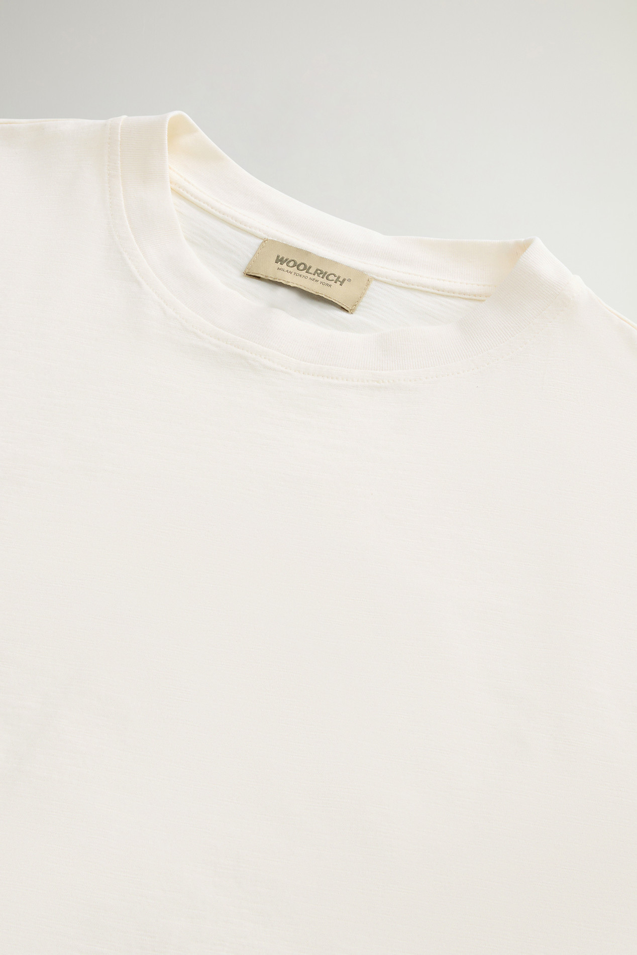 T-Shirt in Pure Cotton Slub Fabric White photo 2 | Woolrich