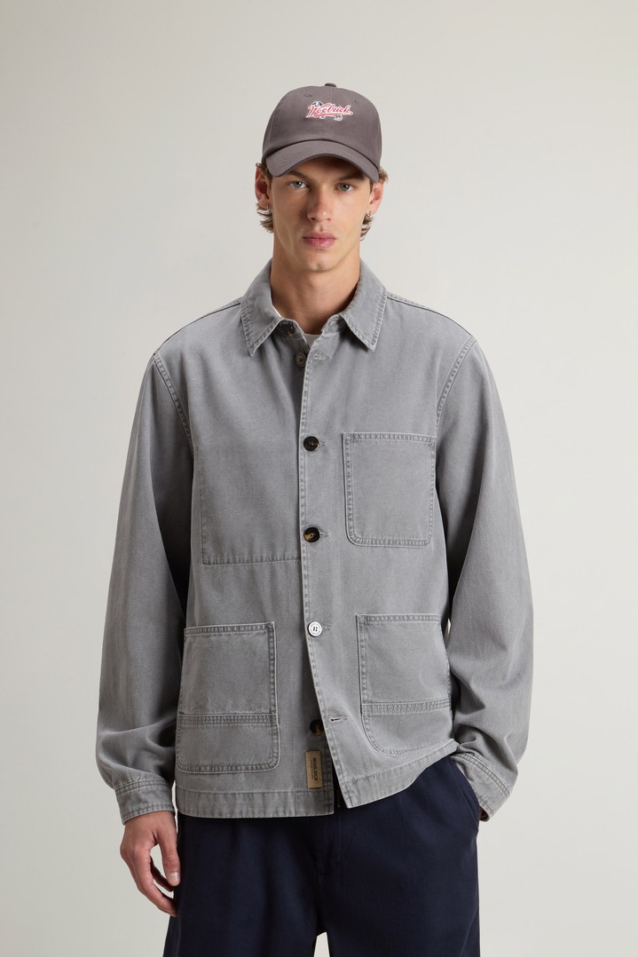 WASHED RESINE TWILL CHORE JACKET Gray photo 1 | Woolrich