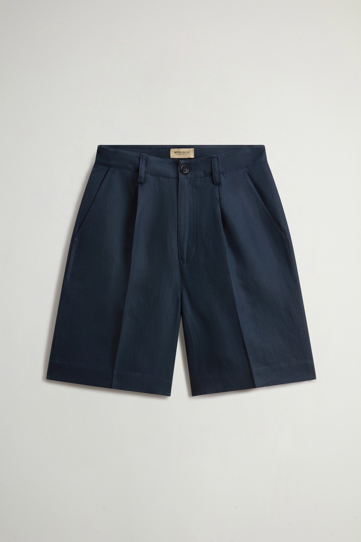 Shorts in Linen Blend with Darts Blue photo 3 | Woolrich
