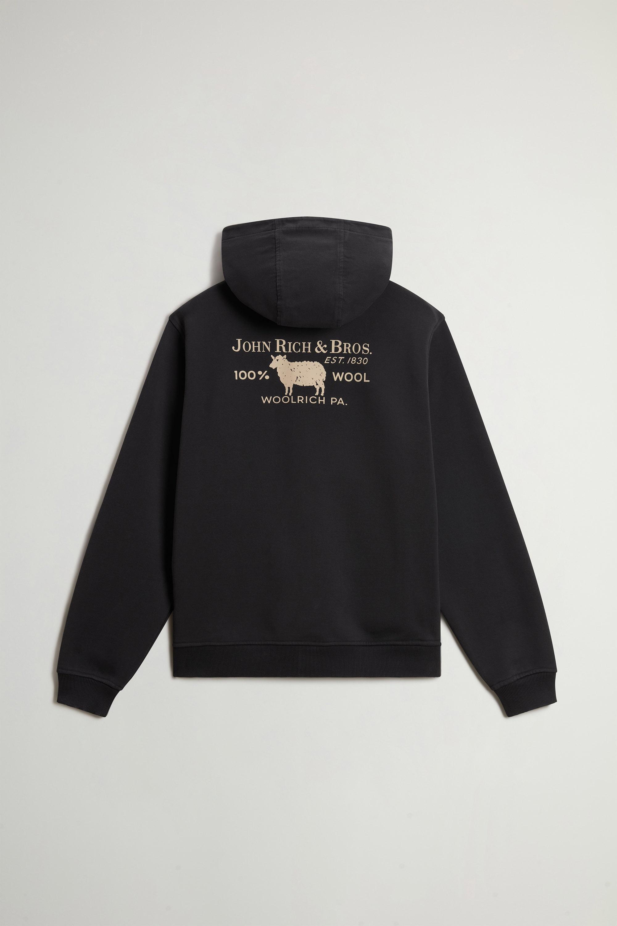GRAPHIC MIX-MEDIA FULL-ZIP HOODIE Black photo 6 | Woolrich