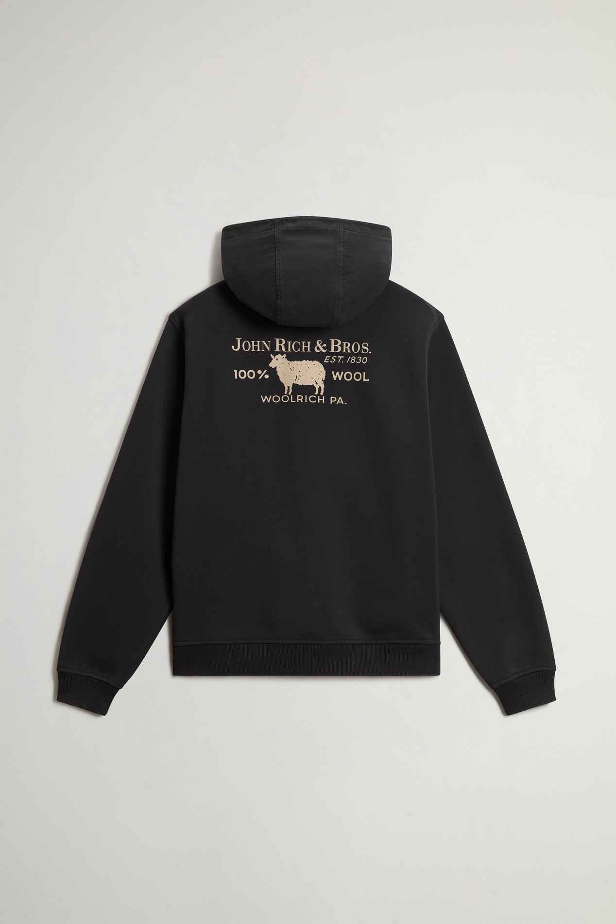 GRAPHIC MIX-MEDIA FULL-ZIP HOODIE Black photo 6 | Woolrich