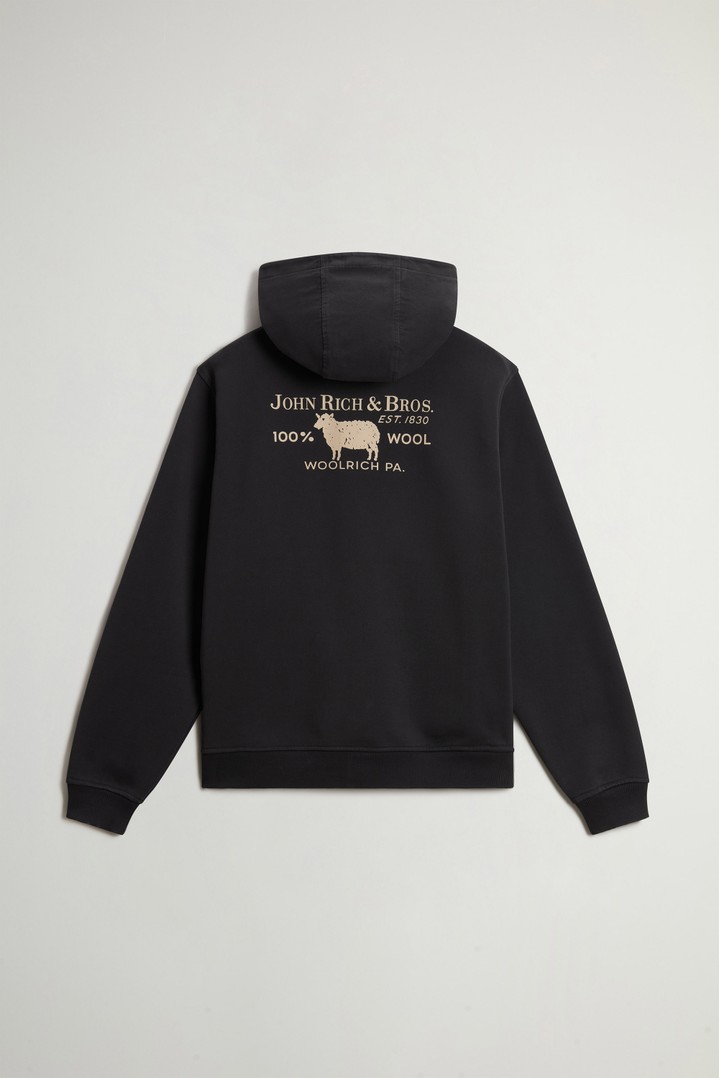 GRAPHIC MIX-MEDIA FULL-ZIP HOODIE Black photo 6 | Woolrich