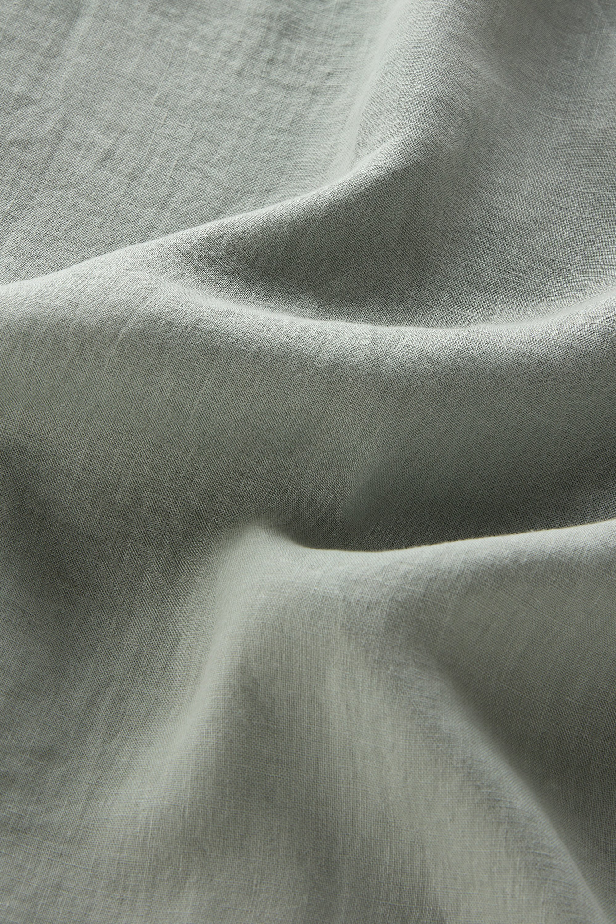Garment-Dyed Pure Linen Shirt Green photo 5 | Woolrich