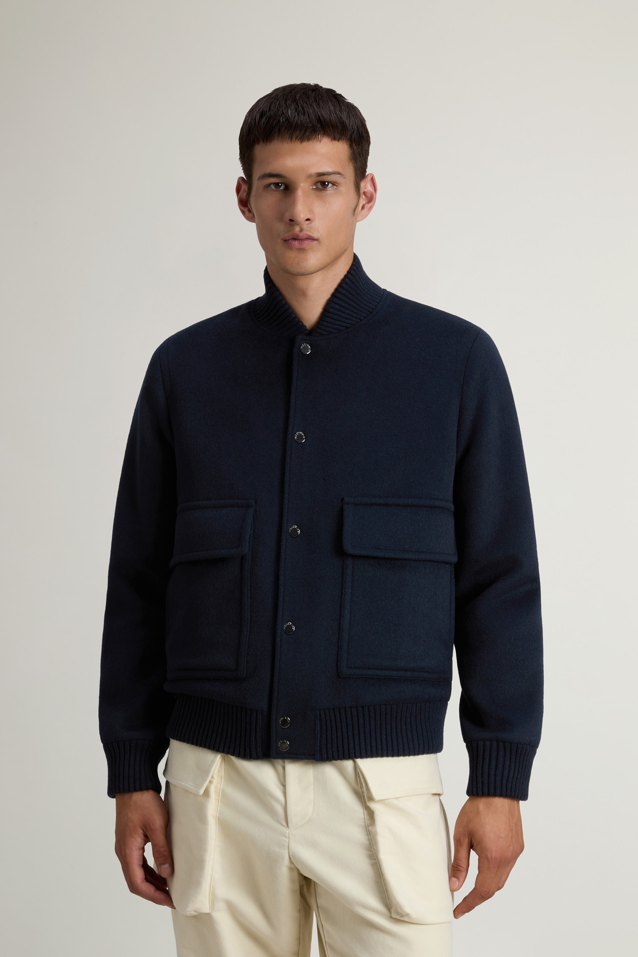 TWILL WOOL MILES BOMBER Blue photo 1 | Woolrich