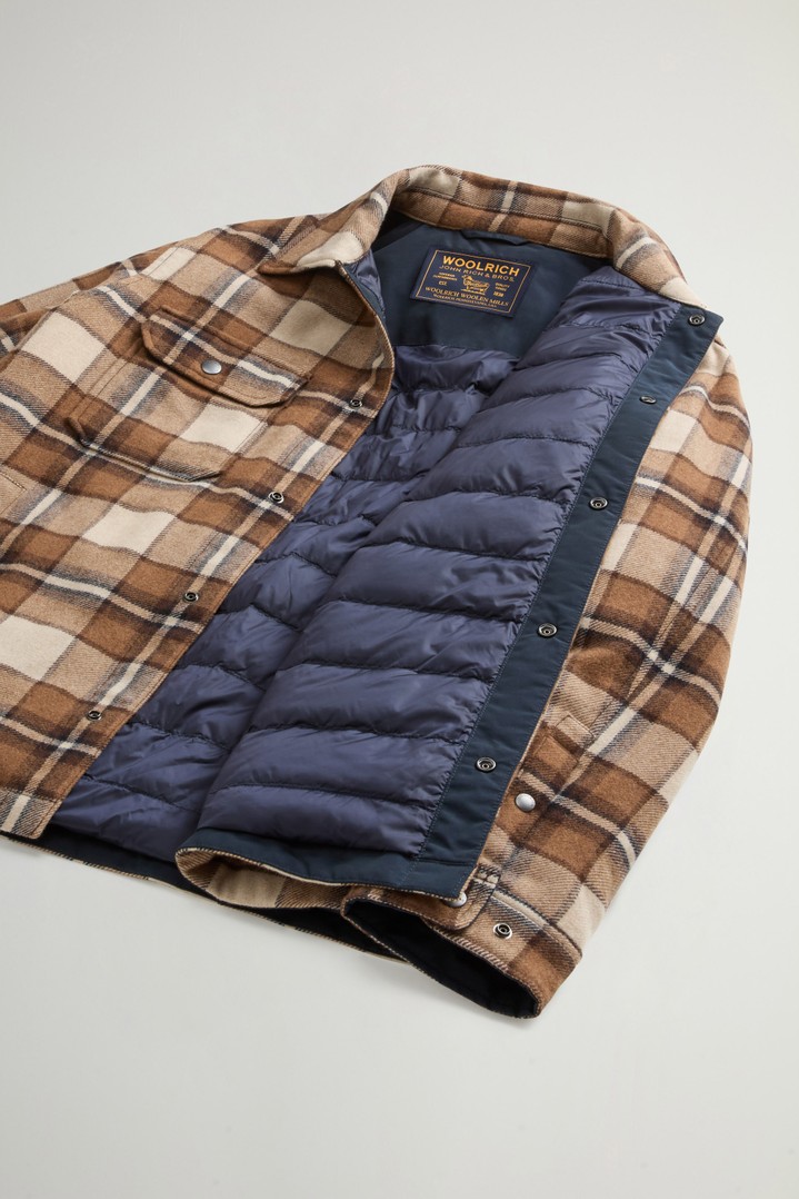 Alaskan Check Overshirt in Recycled Italian Wool Blend Brown photo 8 | Woolrich