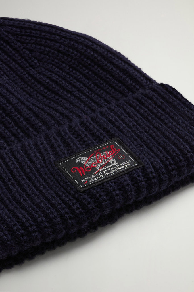 WM PATCH BEANIE Blue photo 4 | Woolrich