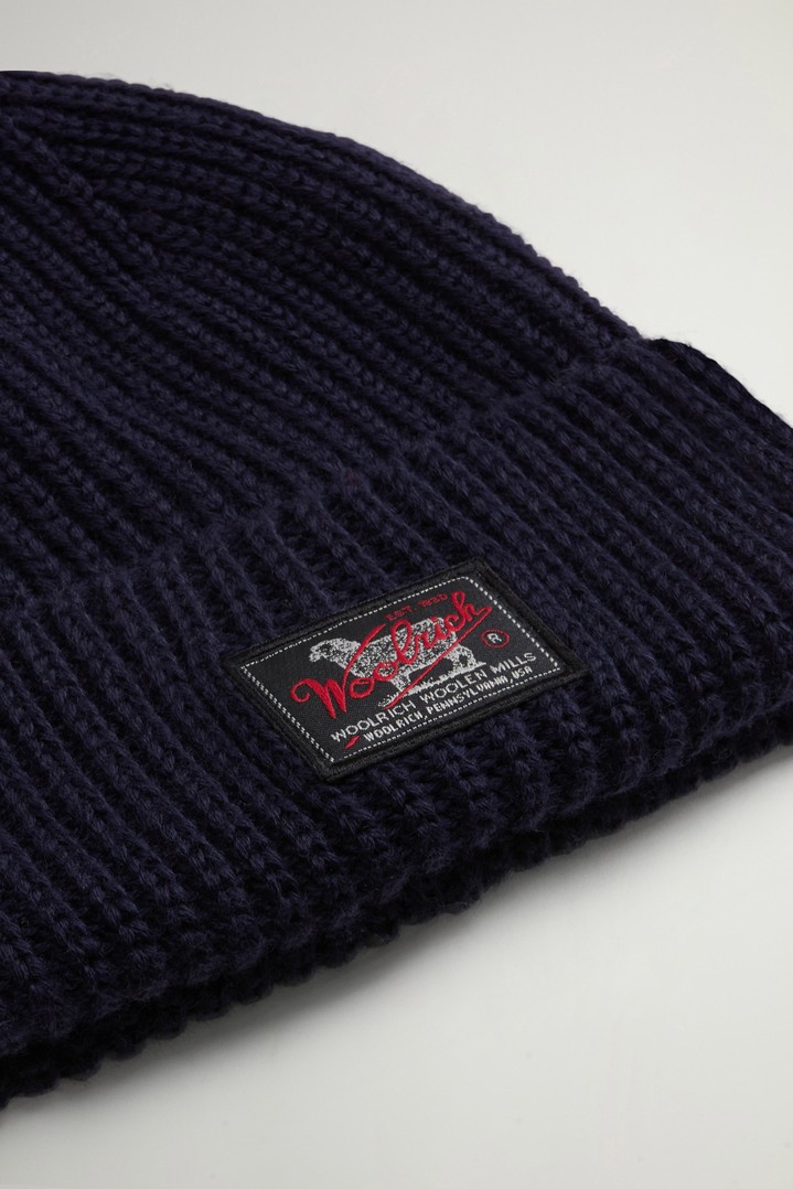 WM PATCH BEANIE Blue photo 4 | Woolrich