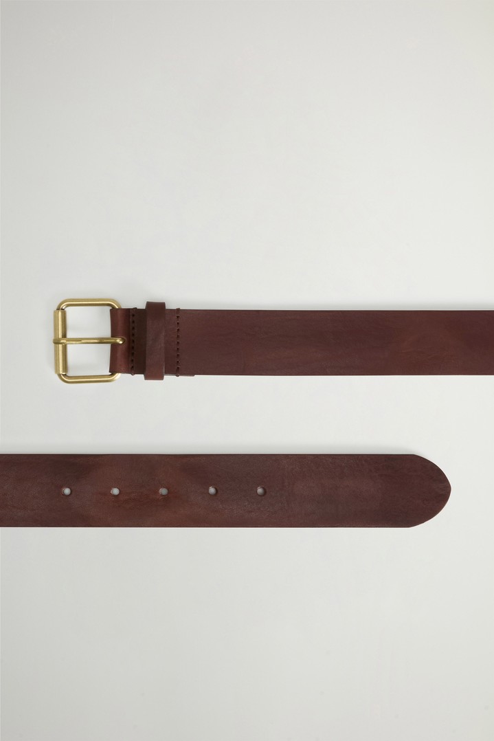 Belt in Distressed Leather Brown photo 2 | Woolrich