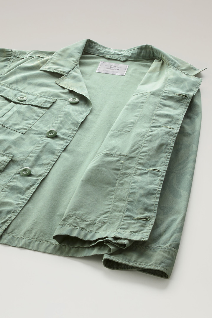 Shirt Jacket in Pure Cotton Printed Poplin Green photo 4 | Woolrich