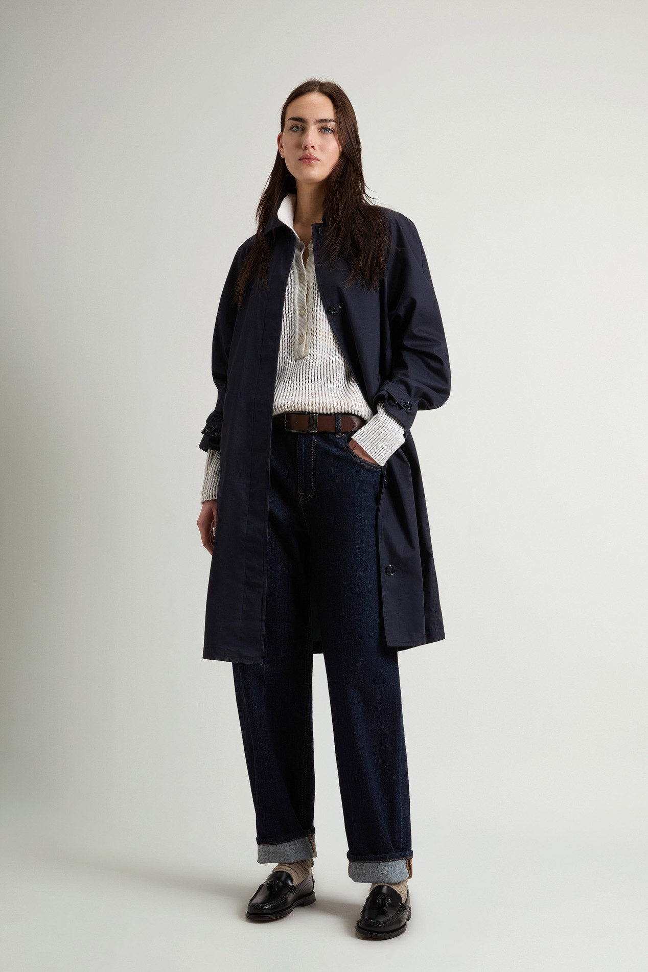 Trench Coat in Pure Cotton Blue photo 2 | Woolrich