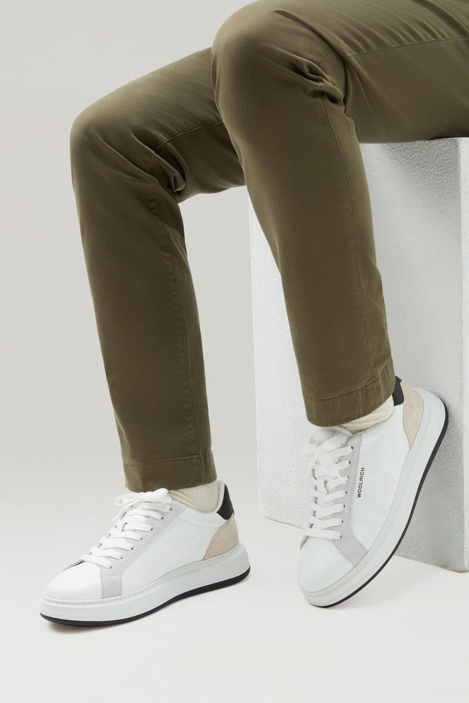 Sneakers Arrow in Leather with Suede Inserts Blue photo 6 | Woolrich