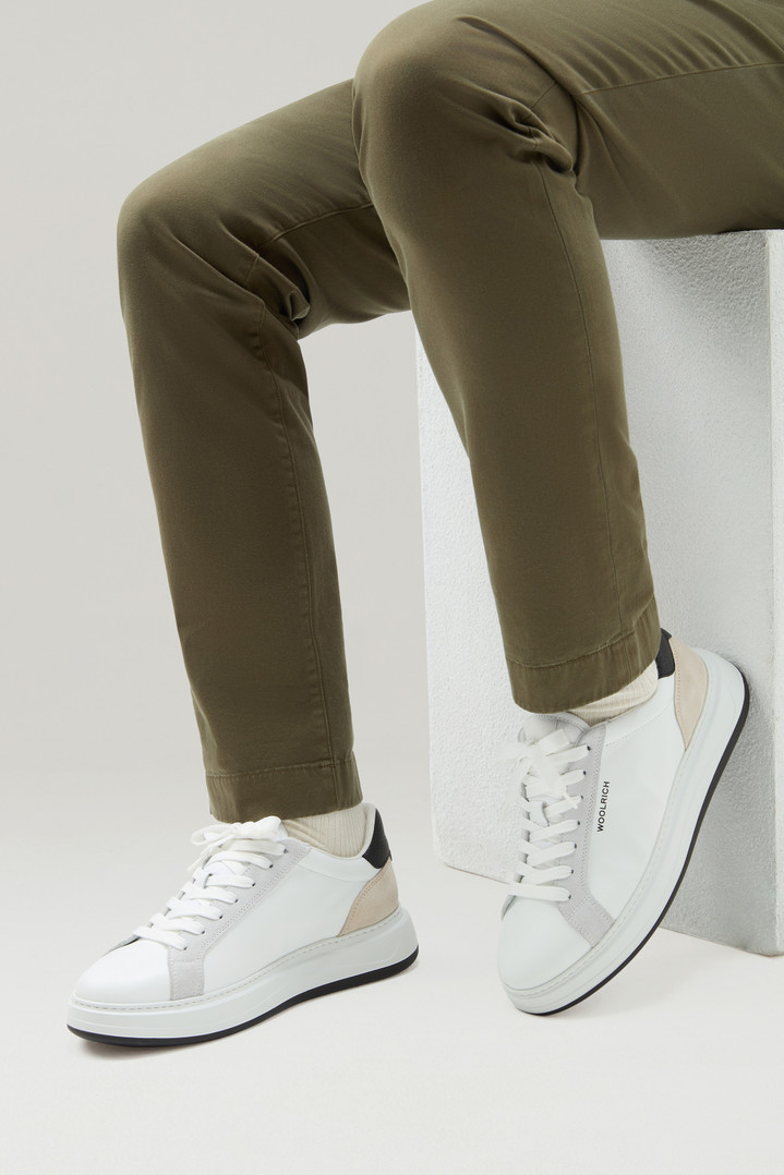 Sneakers Arrow in Leather with Suede Inserts Blue photo 6 | Woolrich