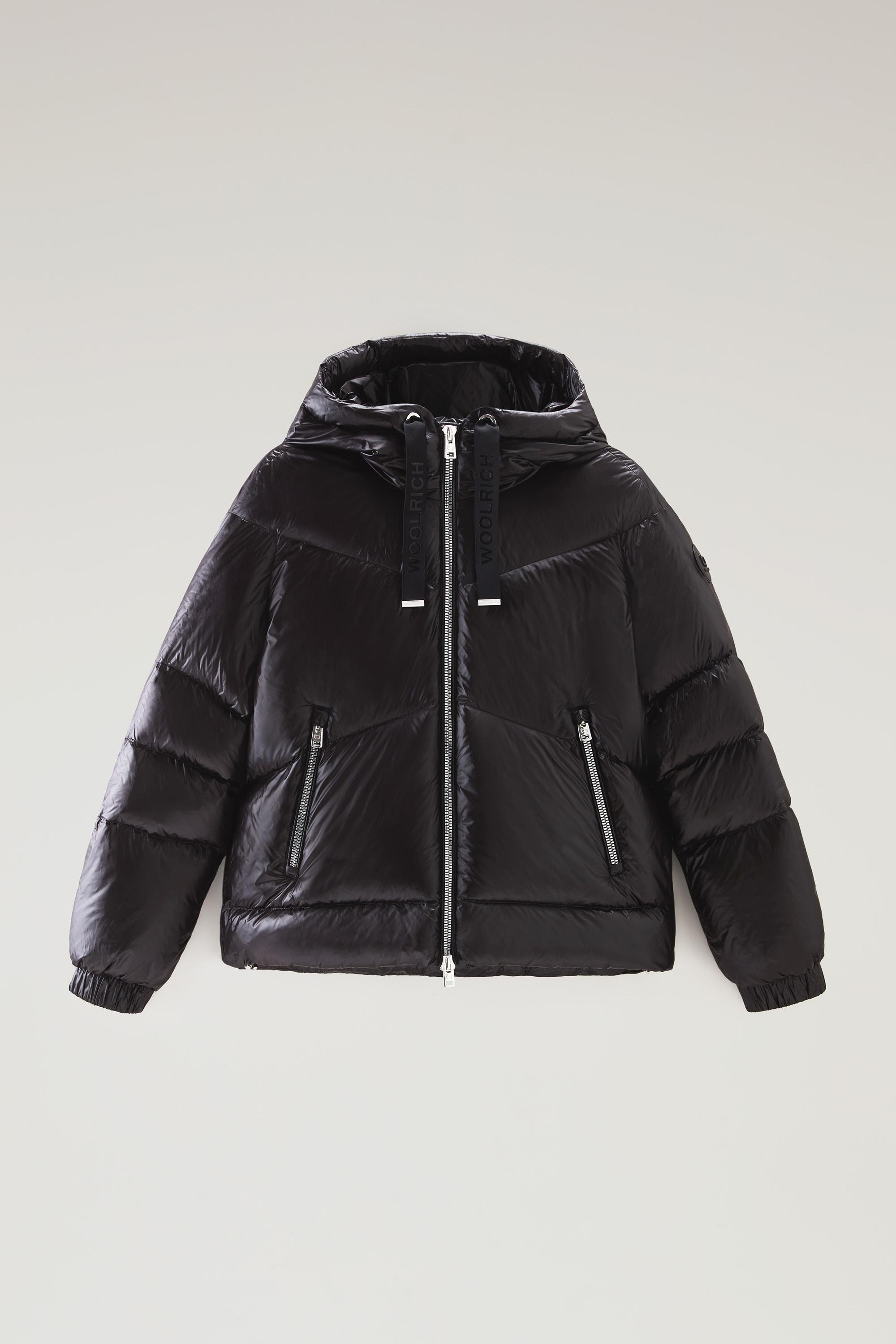 Aliquippa Short Down Jacket in Glossy Nylon Black photo 1 | Woolrich