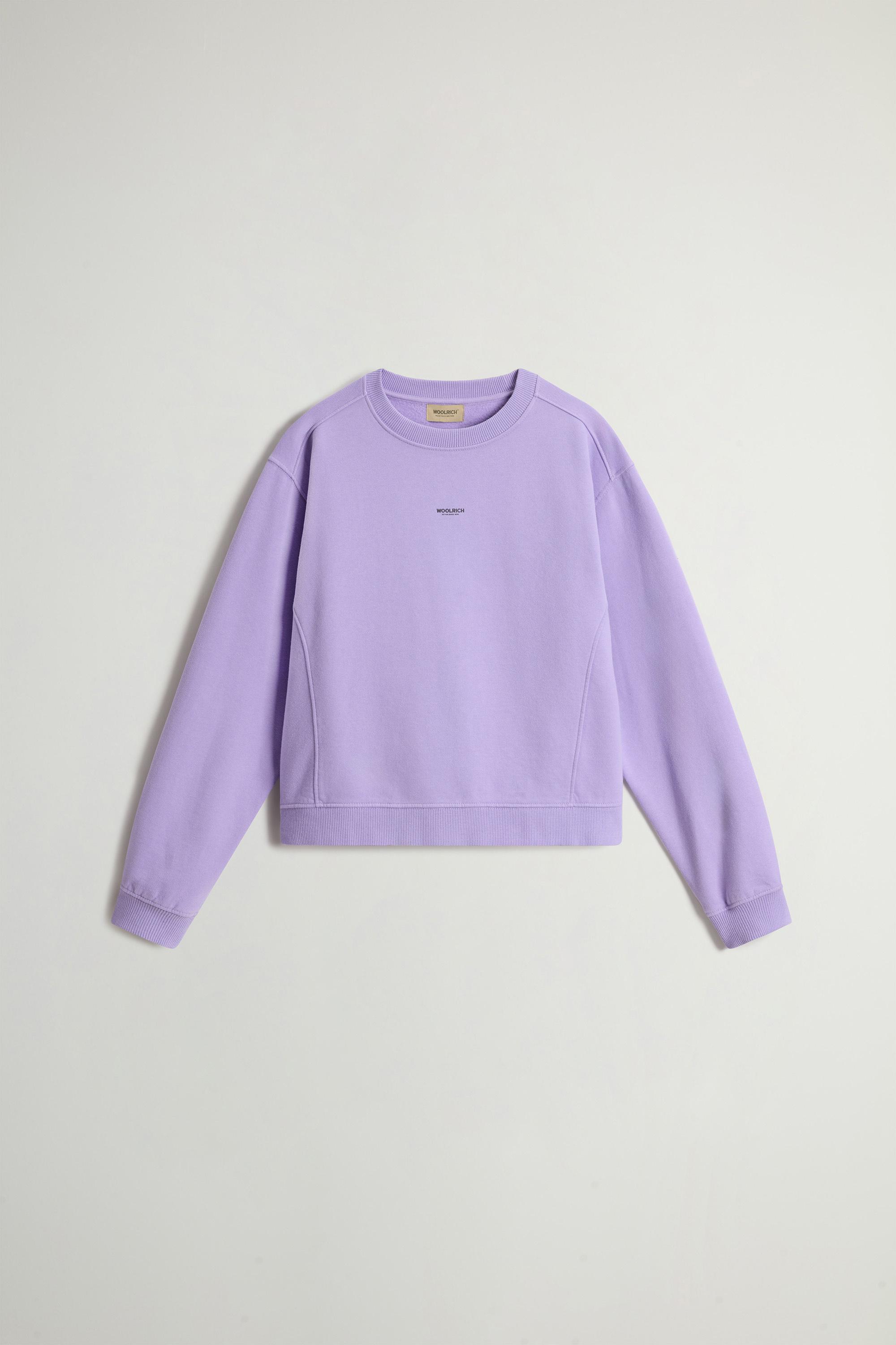 Crewneck Sweatshirt in Pure Cotton with Embroidered Logo Purple photo 5 | Woolrich
