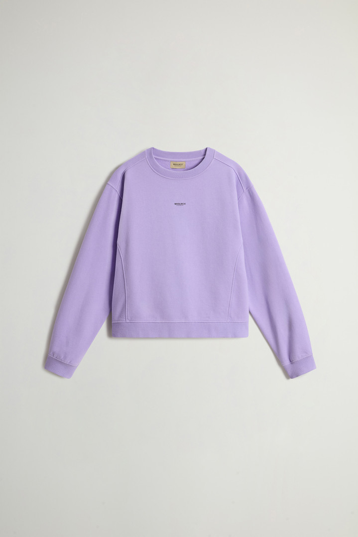 Crewneck Sweatshirt in Pure Cotton with Embroidered Logo Purple photo 5 | Woolrich