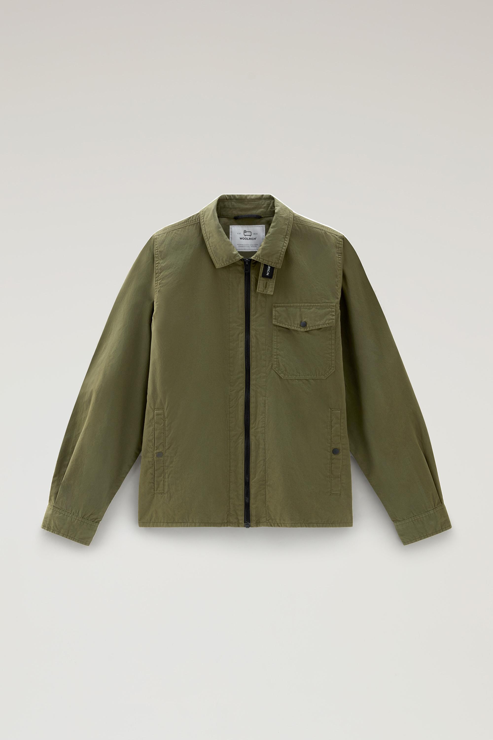 Garment-Dyed Overshirt in Pure Cotton Green photo 1 | Woolrich