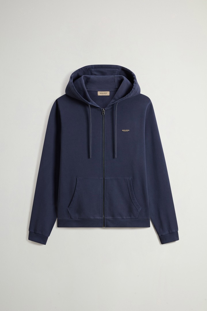 Garment-Dyed Hoodie in Pure Cotton Blue photo 1 | Woolrich