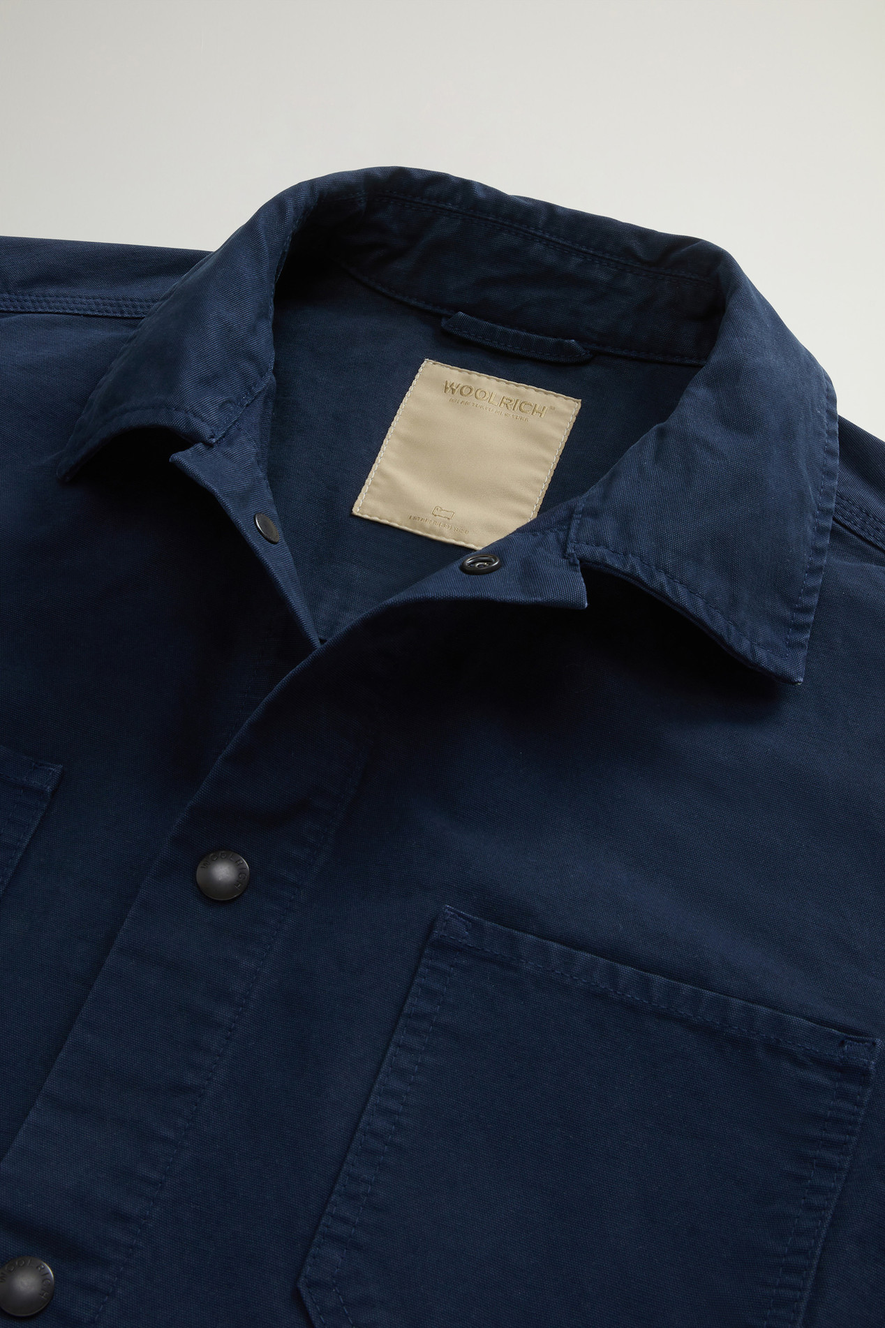 Garment-Dyed Pure Cotton Canvas Overshirt Blue photo 2 | Woolrich
