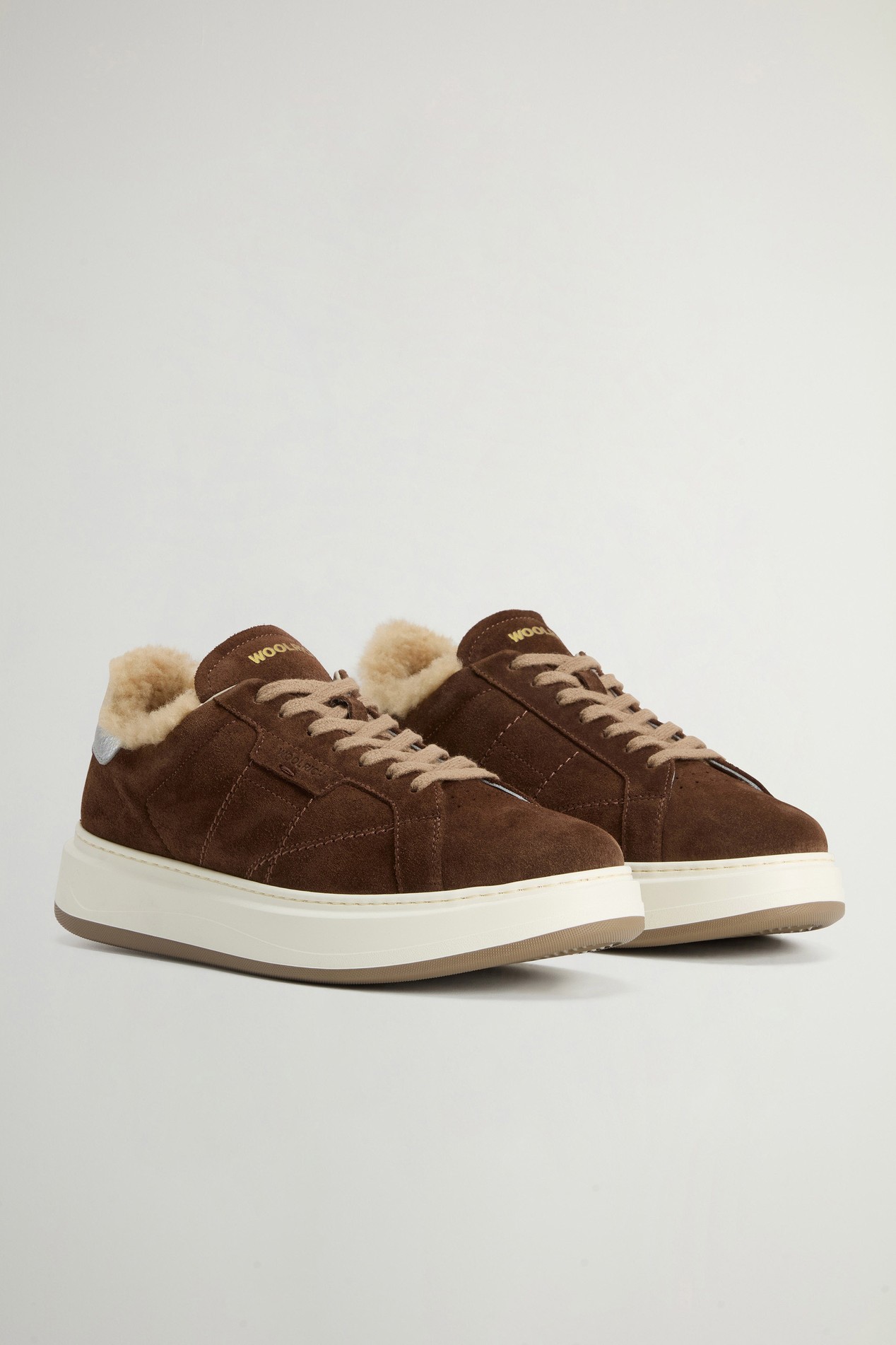Arrow Sneakers in Suede and Calfskin Brown photo 2 | Woolrich