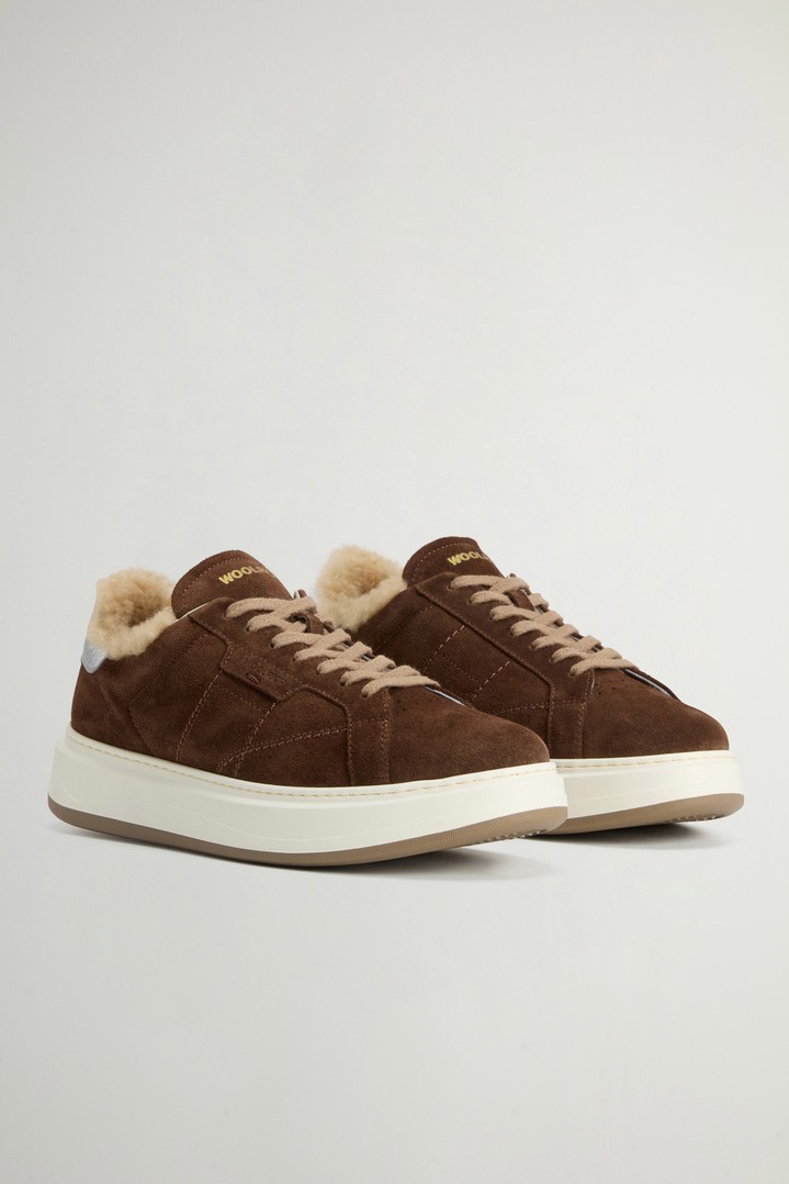 Arrow Sneakers in Suede and Calfskin Brown photo 2 | Woolrich
