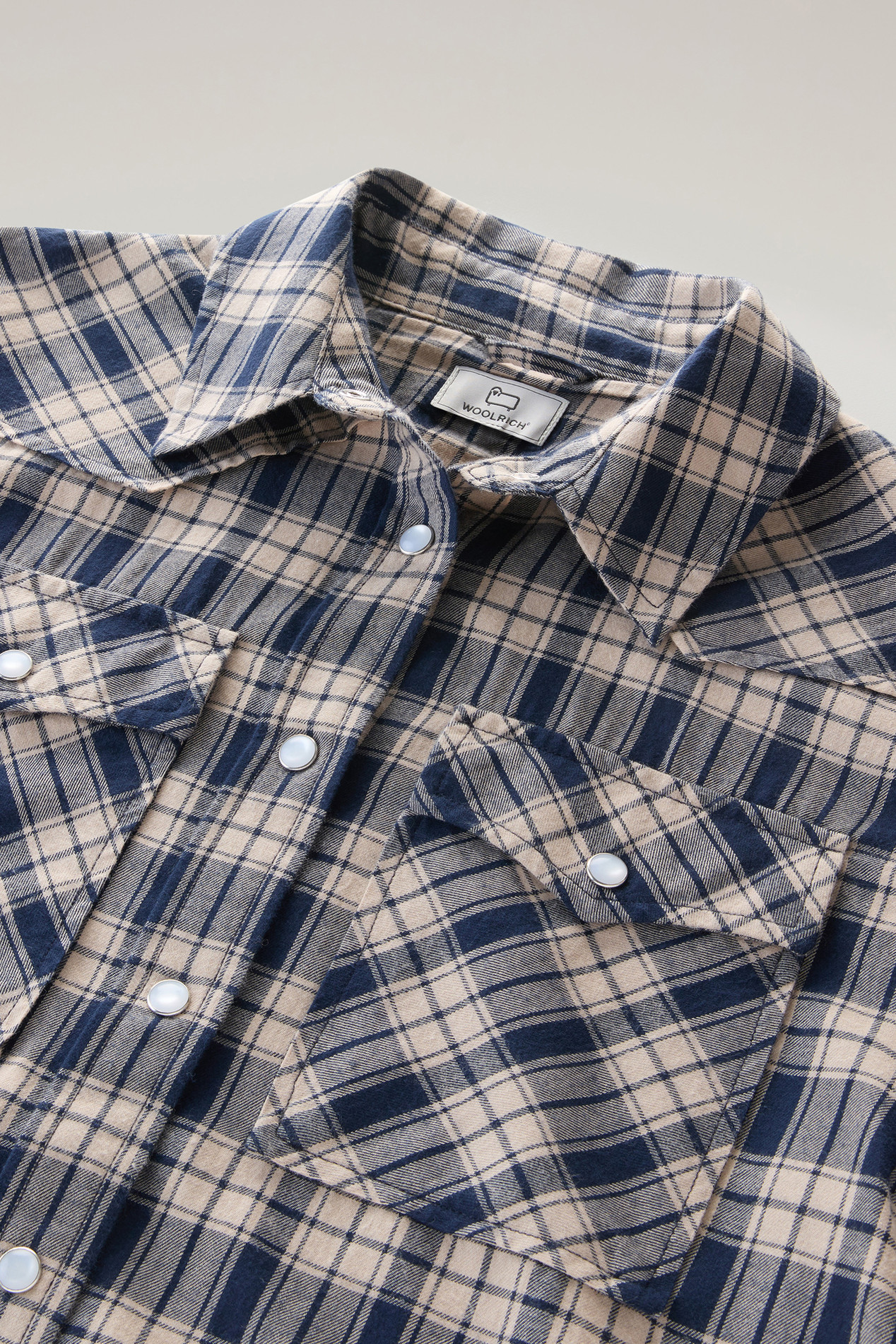 Light Flannel Check Shirt Blue photo 2 | Woolrich