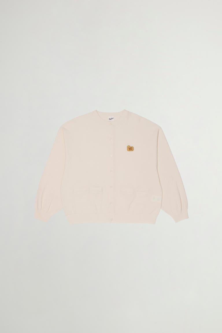 Cardigan mit Rundhalsausschnitt aus Piqué aus reiner Baumwolle Weiß photo 1 | Woolrich