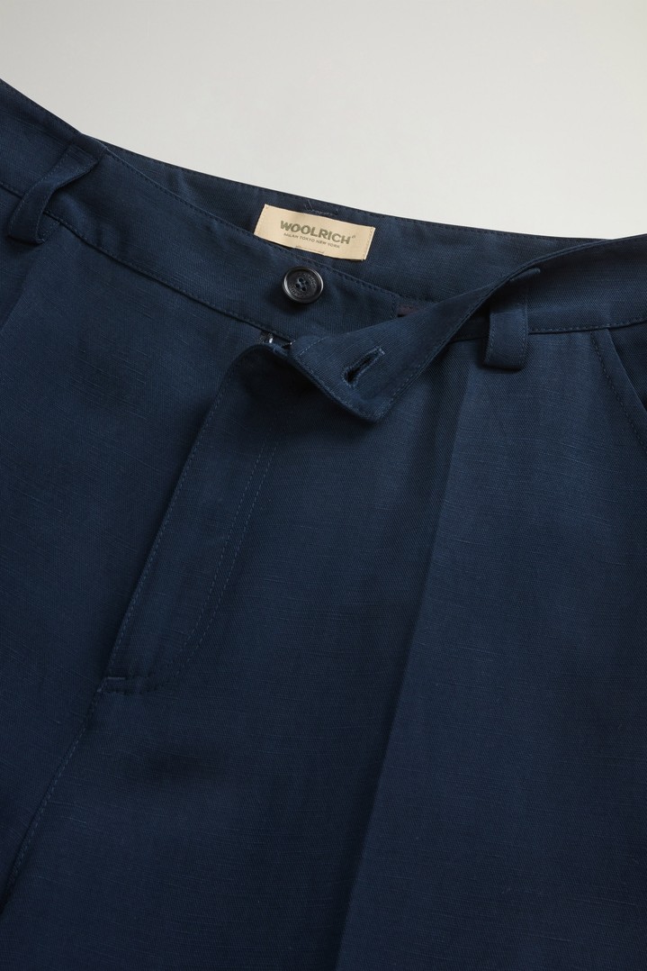 LYOCELL LINEN PANTS Blue photo 4 | Woolrich