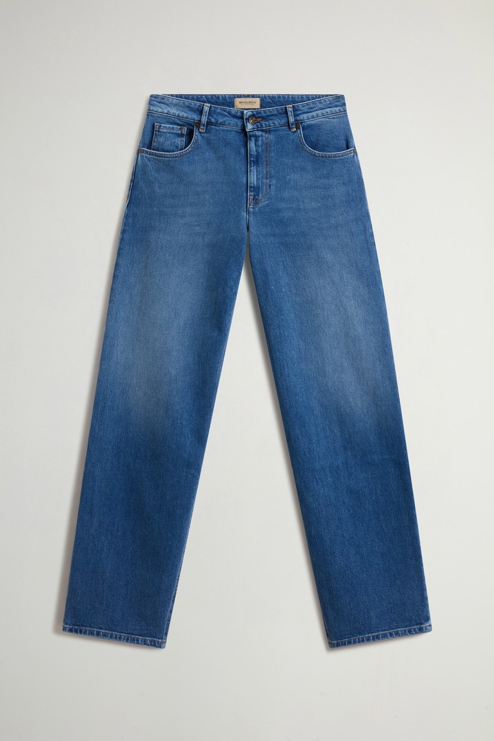 Wide-Leg Five-Pocket Jeans in Stretch Cotton Denim Blue photo 3 | Woolrich