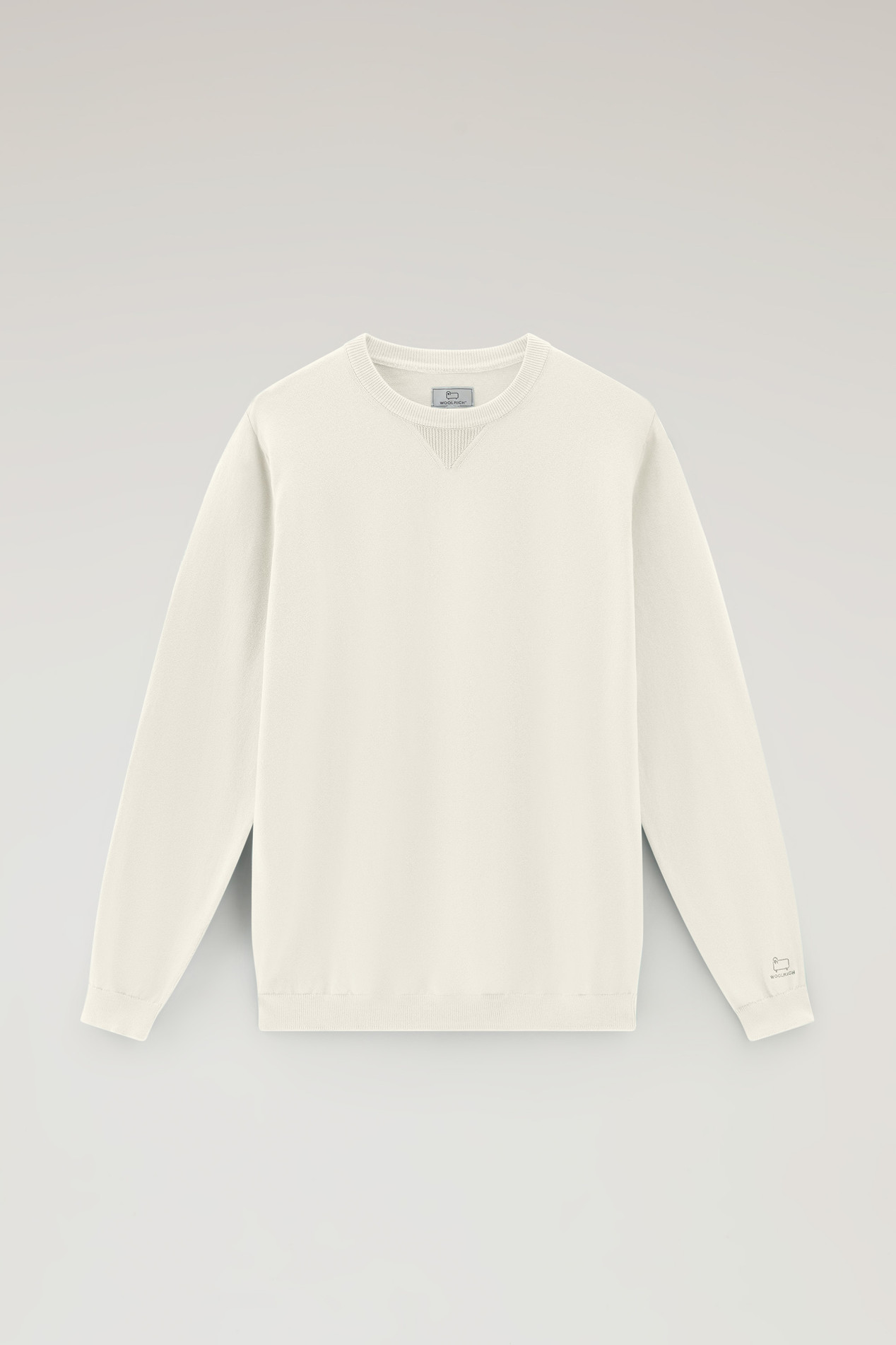 Pure Cotton Crewneck Sweater White photo 1 | Woolrich