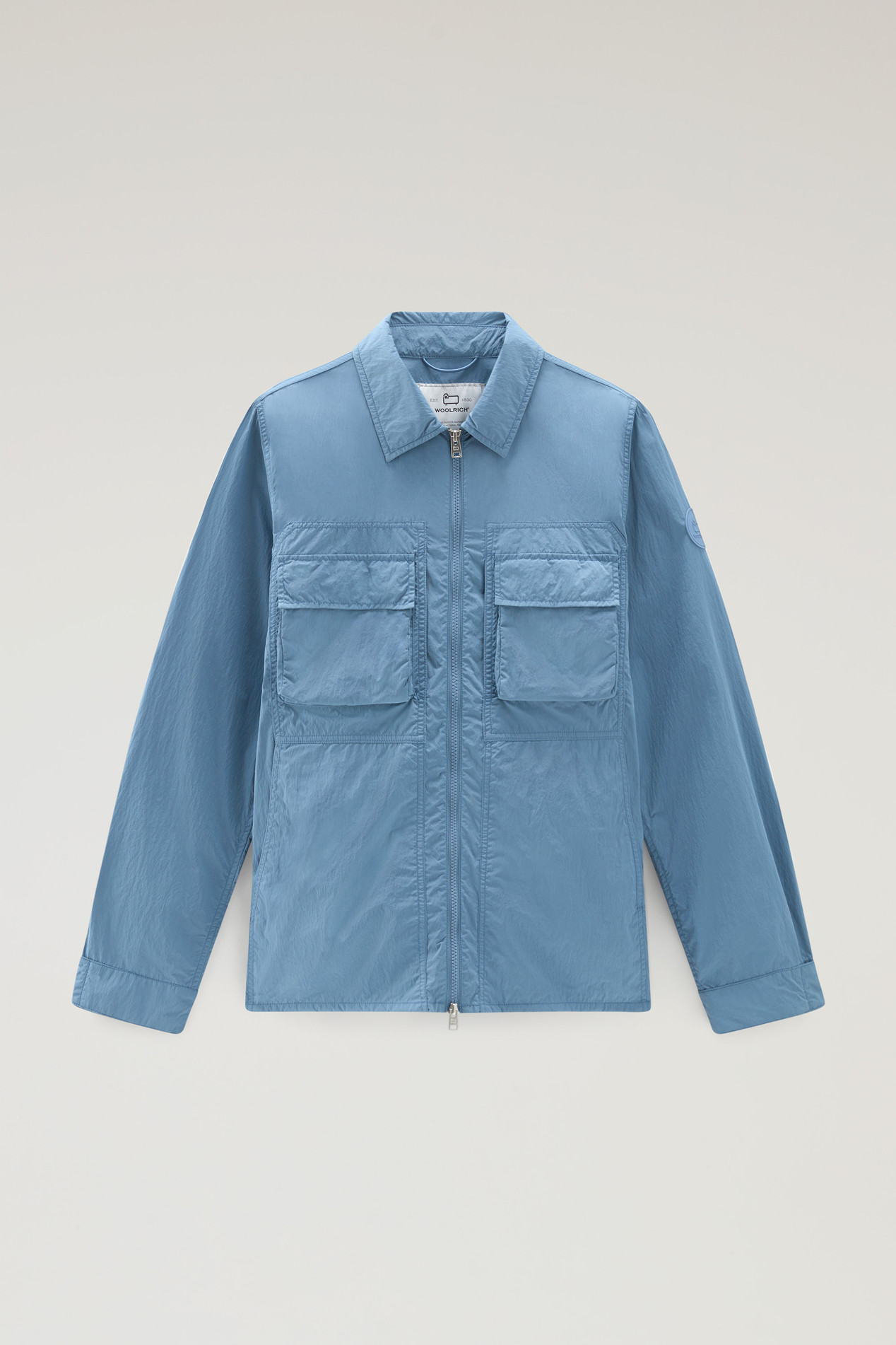 Shirt Jacket in Crinkle Nylon Blue photo 1 | Woolrich