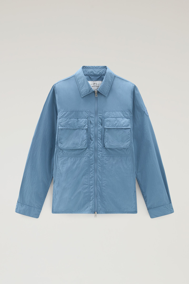 Shirt Jacket in Crinkle Nylon Blue photo 1 | Woolrich