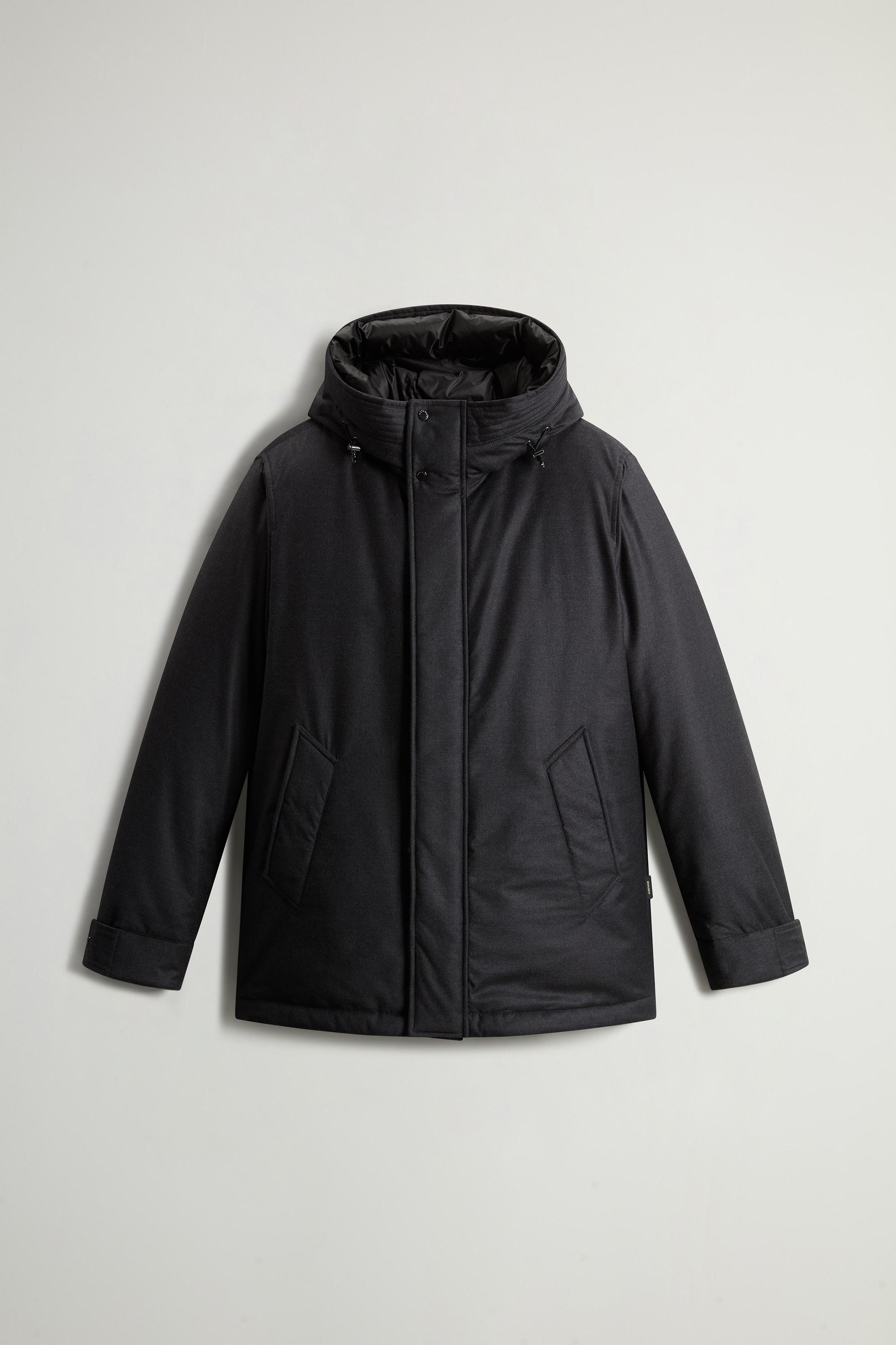 Short Parka in Wool-Silk Blend Crafted Using a Loro Piana Fabric Black photo 5 | Woolrich