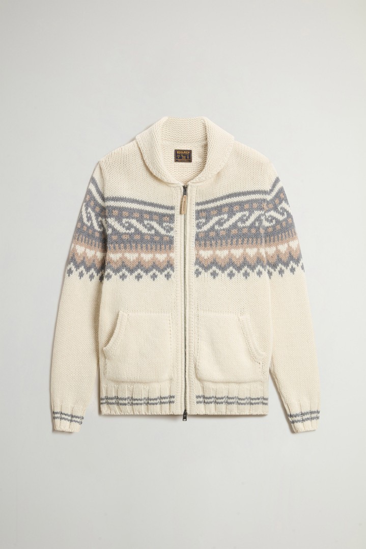 LAMBSWOOL MOHAIR CARDIGAN GG4 White photo 5 | Woolrich
