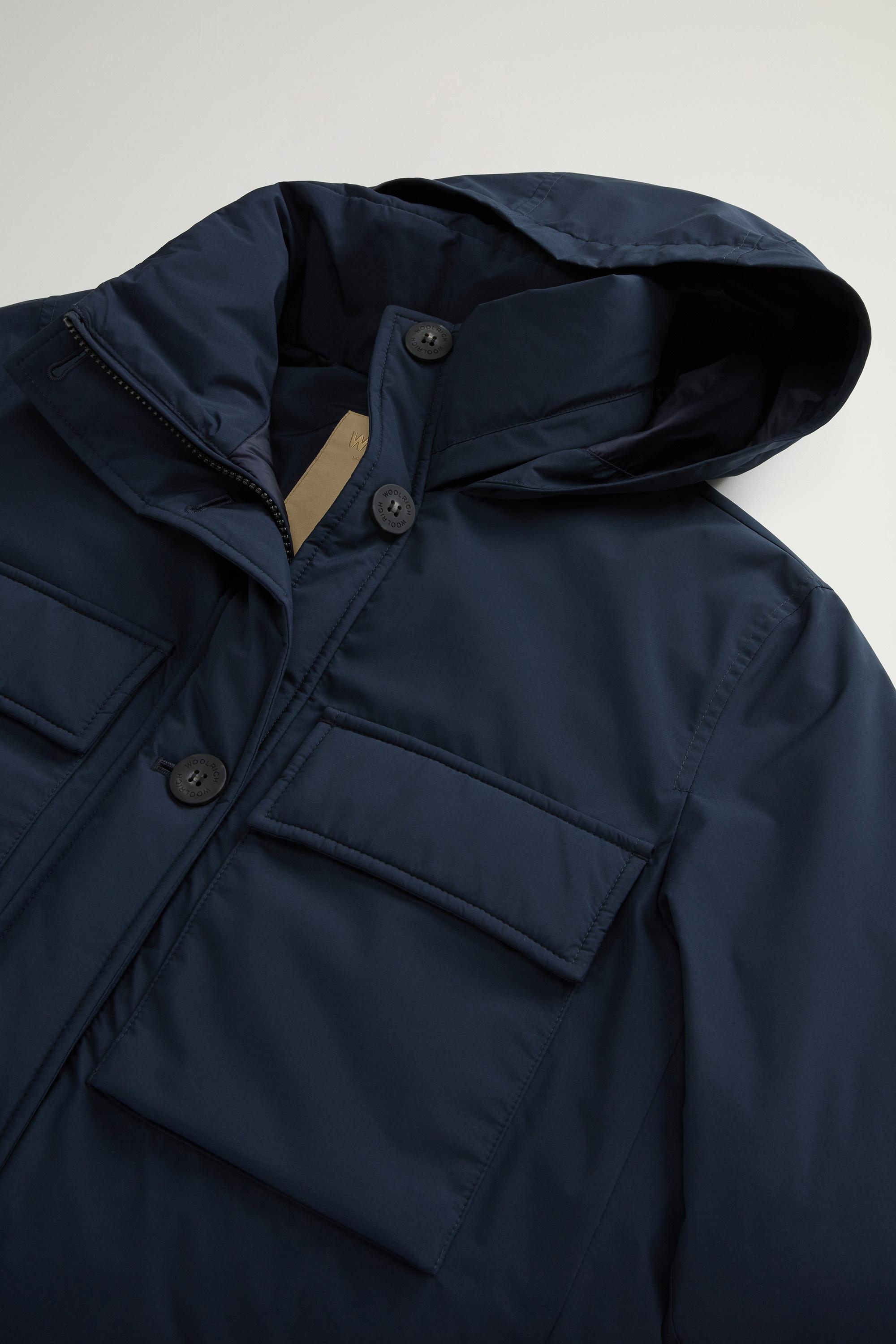 Cloud Jacket with Stand-Up Collar and Packable Hood Blue photo 6 | Woolrich