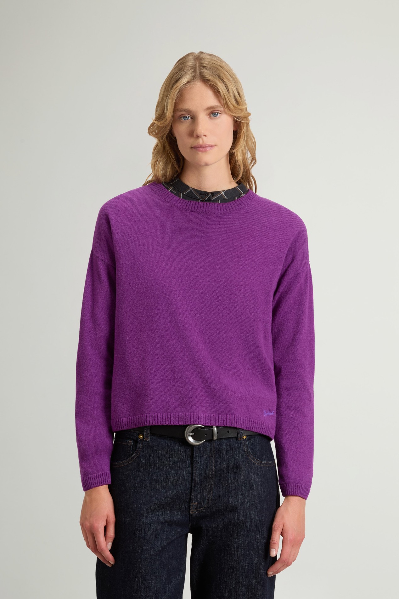 Crewneck Sweater in Wool and Cashmere Blend Purple photo 1 | Woolrich