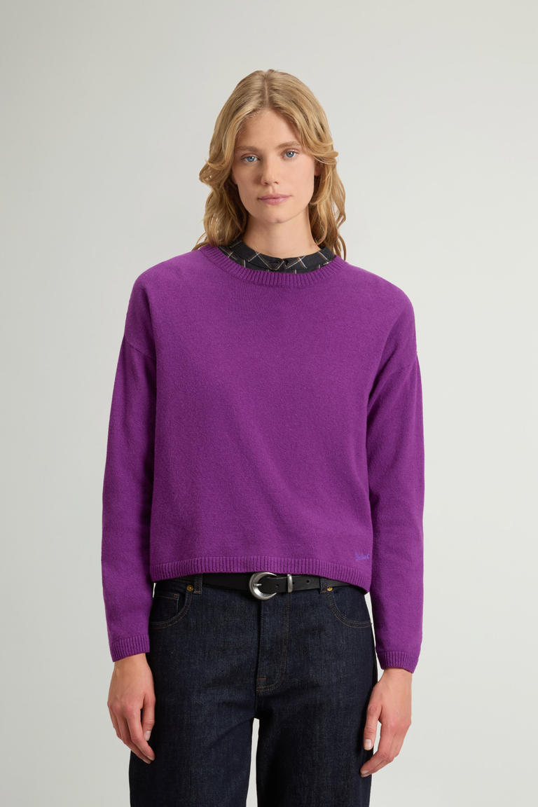 Trui met ronde hals van wol- en kasjmiermix Paars photo 1 | Woolrich