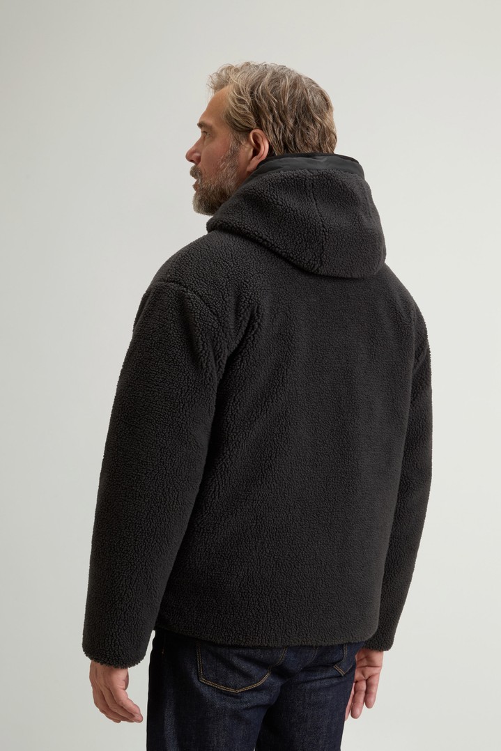 Reversible Hooded Jacket in Nylon and Sherpa Gray photo 2 | Woolrich